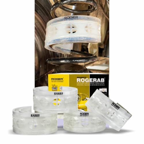 ROGER Rogerab For ALL CAR MODELS (4Pcs) Patented,ARAI Tested Car Coil Spring Buffer Kit To Increase Car Height & Comfort.